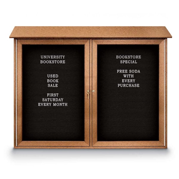 Indoor Enclosed Combo Board, 48"x36", Satin Frame/Grey & Medium Grey